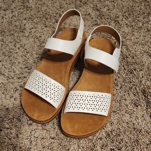 Wanted White and Brown Sandals Casual Comfort